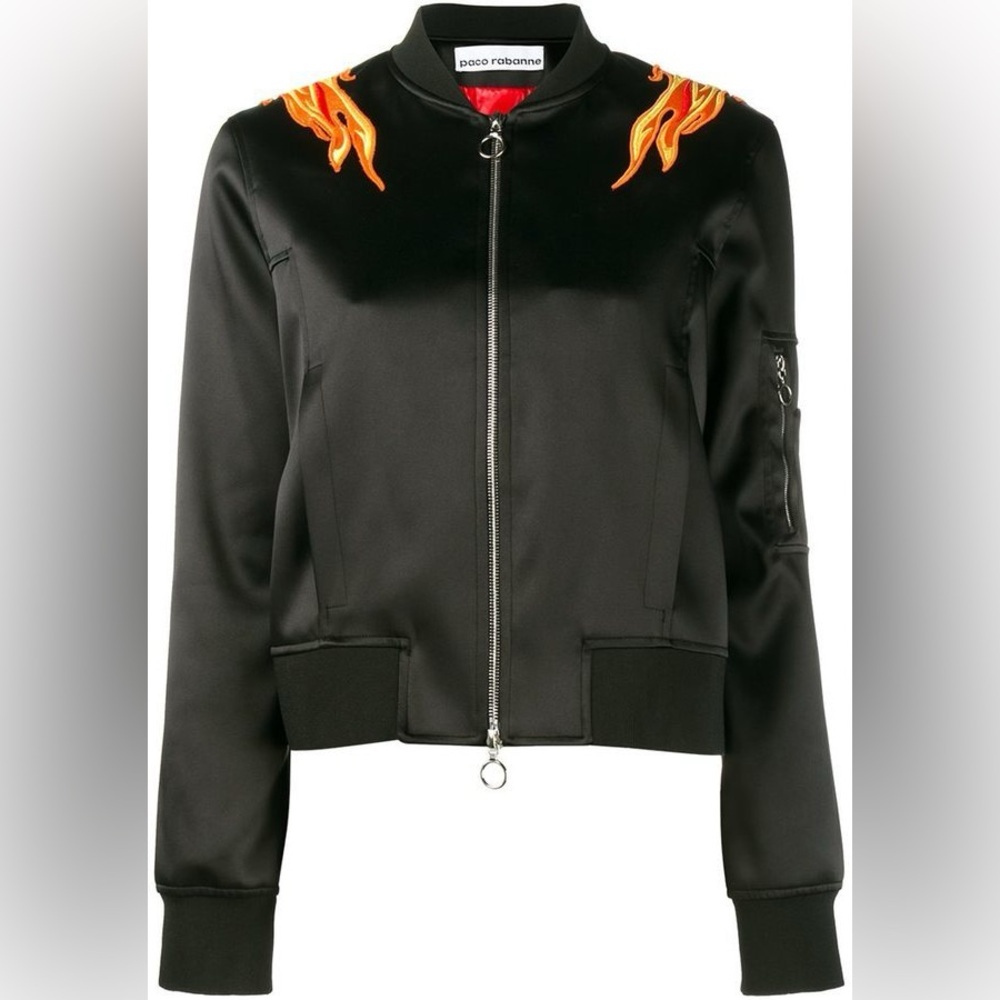 Paco Rabanne Embroidered Flame Bomber Jacket